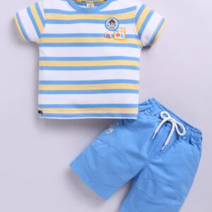 KF 670 SKY STRIPED TSHIRT WITH COTTON PANT