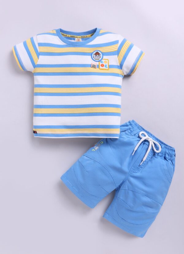 KF 670 SKY STRIPED TSHIRT WITH COTTON PANT