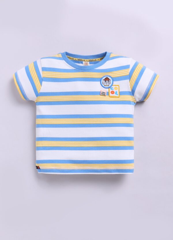 KF 670 SKY STRIPED TSHIRT WITH COTTON PANT - Image 4