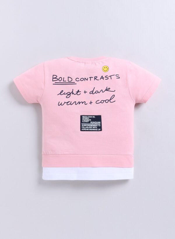 KF 697 PINK TSHIRT WITH DENIM PANT - Image 2