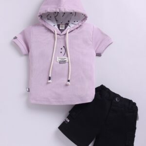 KF 2492 LAVENDER HOODIE WITH COTTON CARGO PANT