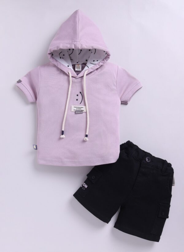 KF 2492 LAVENDER HOODIE WITH COTTON CARGO PANT