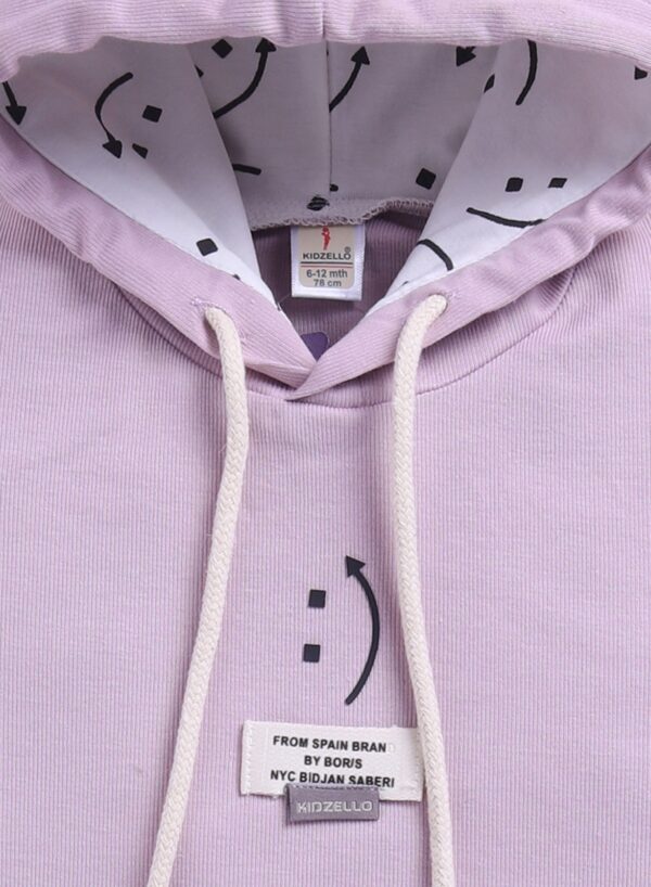 KF 2492 LAVENDER HOODIE WITH COTTON CARGO PANT - Image 3