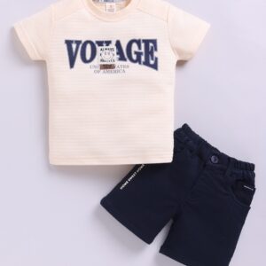 KF 2496 CREAM TSHIRT WITH COTTON PANT