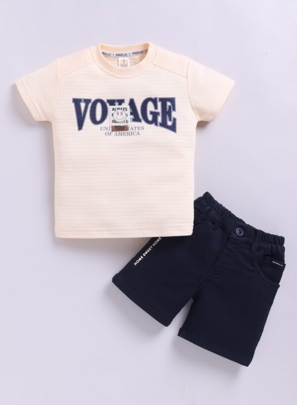 KF 2496 CREAM TSHIRT WITH COTTON PANT