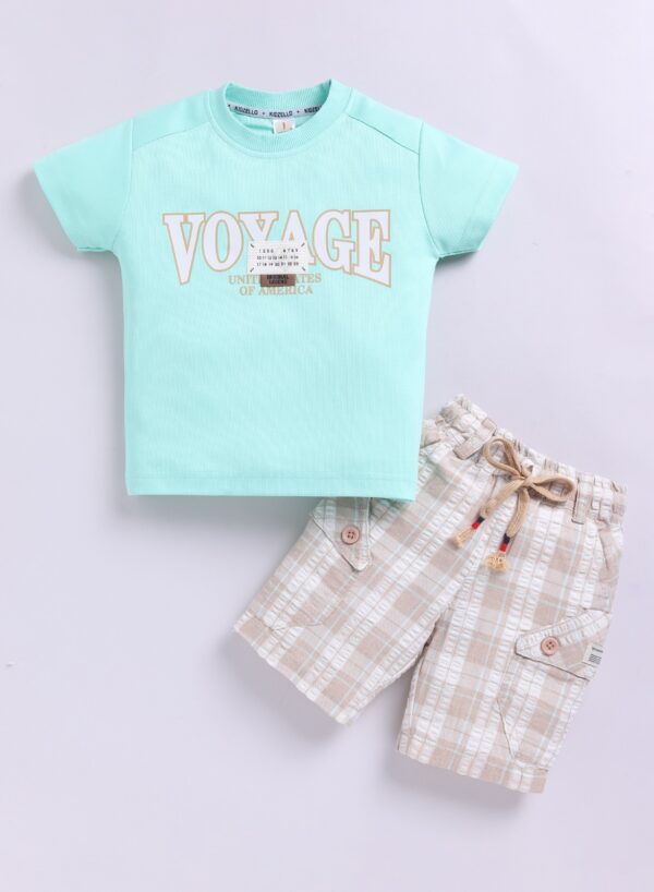 KF 2500 GREEN TSHIRT WITH COTTON CHECKS PANT
