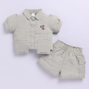 KG 369 TEA GREEN TOP WITH SHORTS