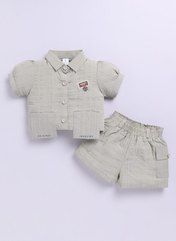 KG 369 TEA GREEN TOP WITH SHORTS