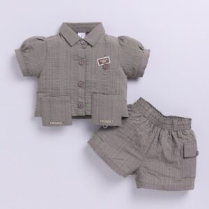 KG 369 D.GREY TOP WITH SHORTS