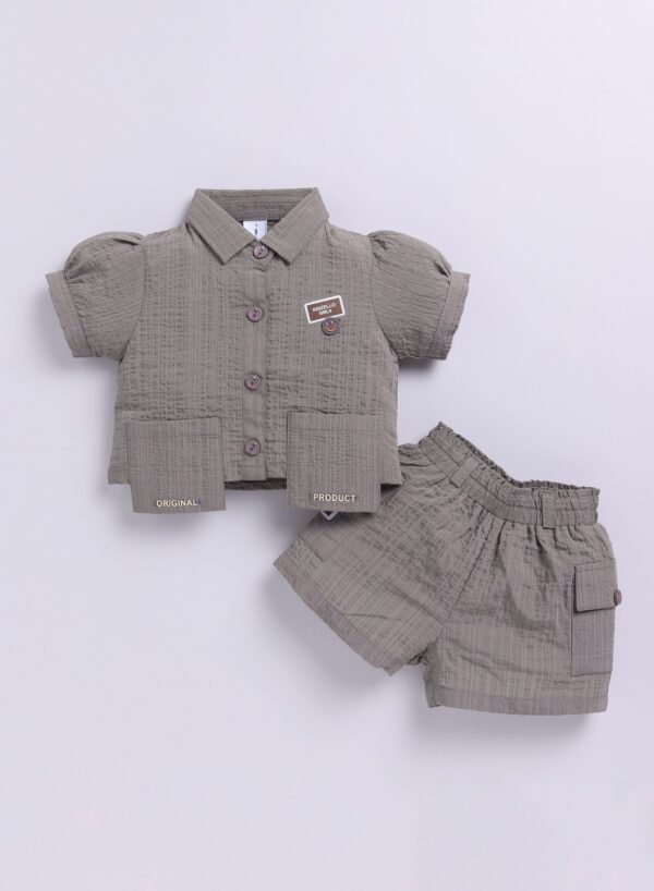 KG 369 D.GREY TOP WITH SHORTS