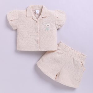 KG 364 FAWN PRINTED TOP WITH SHORTS