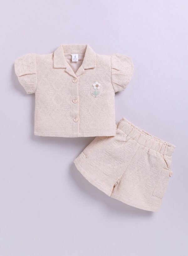 KG 364 FAWN PRINTED TOP WITH SHORTS