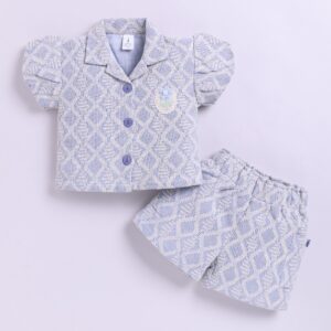 KG 364 BLUE PRINTED TOP WITH SHORTS