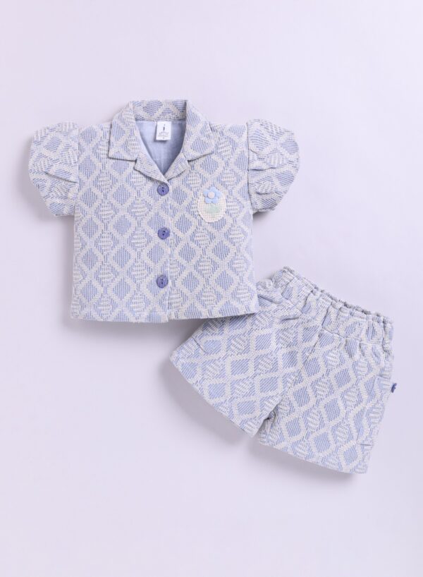 KG 364 BLUE PRINTED TOP WITH SHORTS