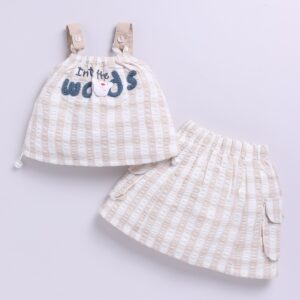 KG 362 FAWN CHECKS TOP WITH SKIRT